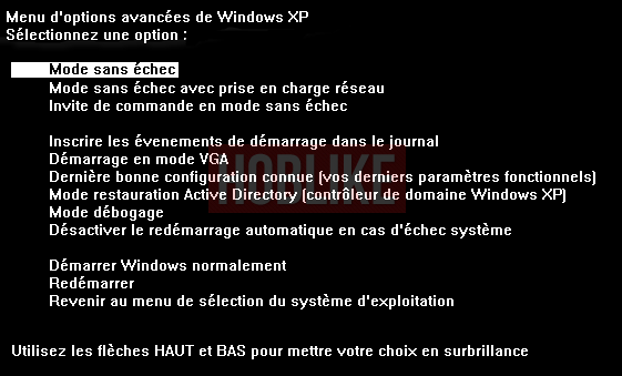 Démarrer en mode sans échec sous Windows