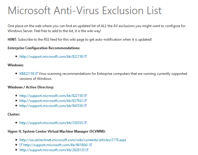 Exclusions Antivirus Logiciels Microsoft